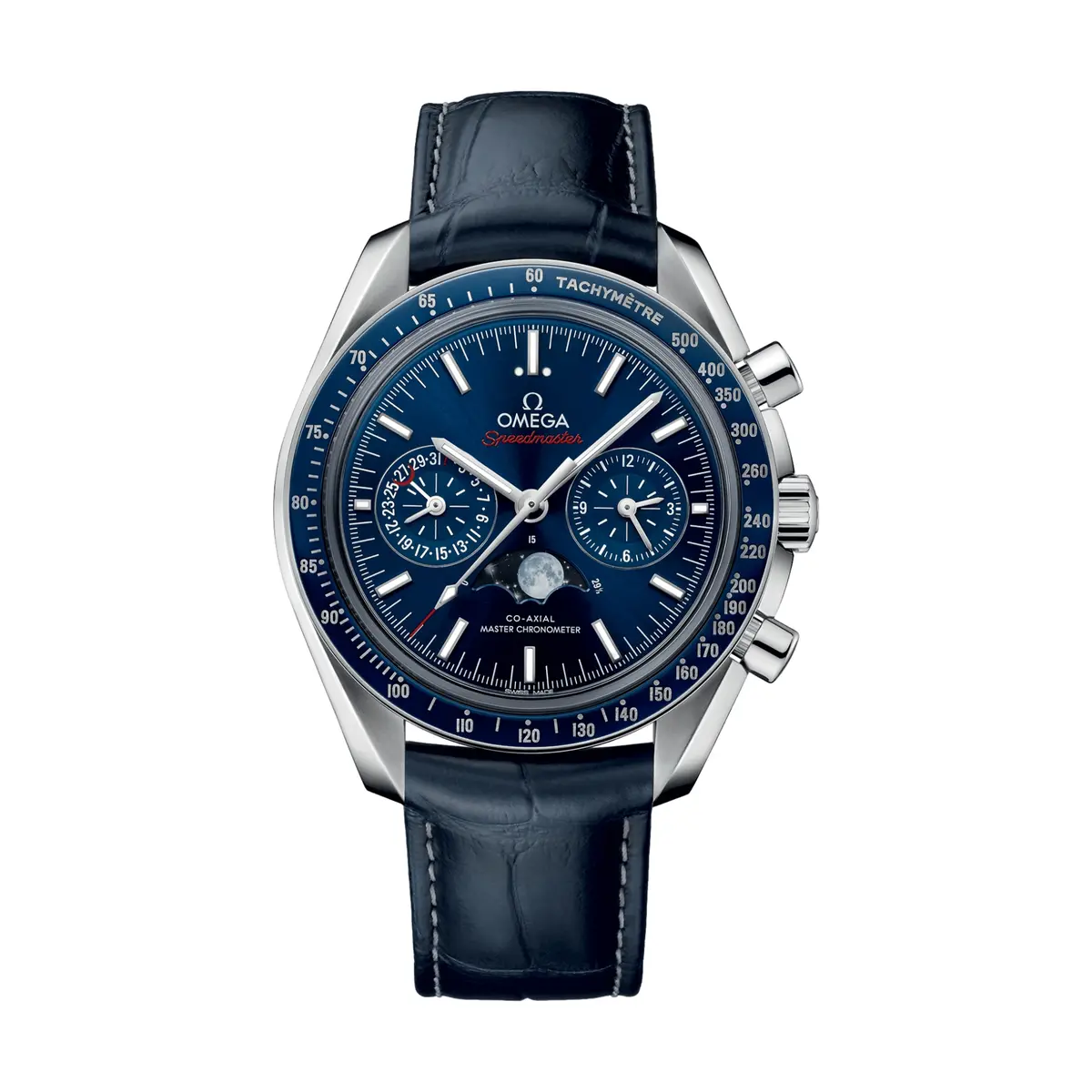Speedmaster Moonphase Moonphase Chronograph 44.25Mm - Blue On Leather Strap 1