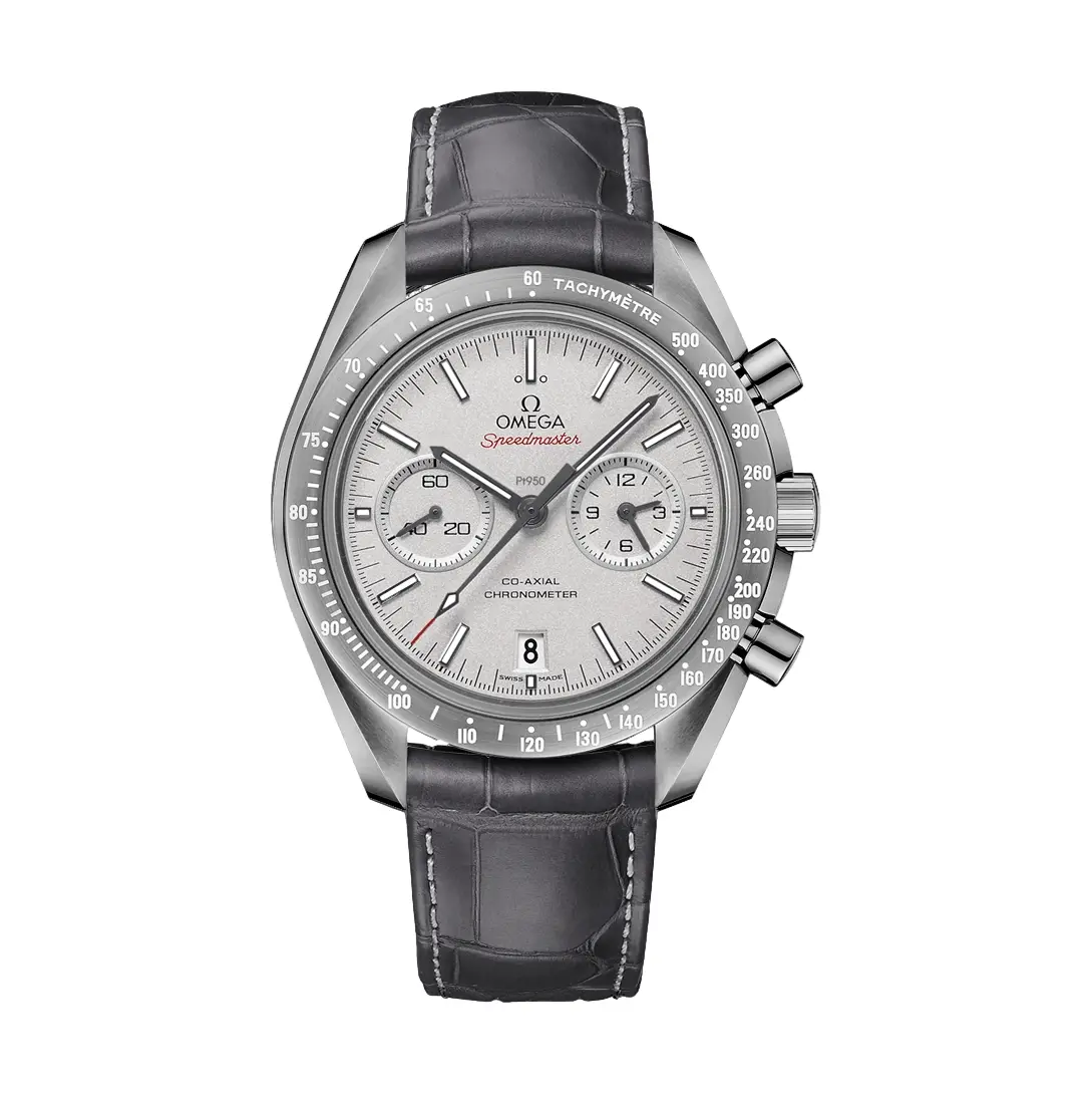Speedmaster Dark Side Of The Moon Chronograph 44.25Mm - Grey On Leather Strap 1