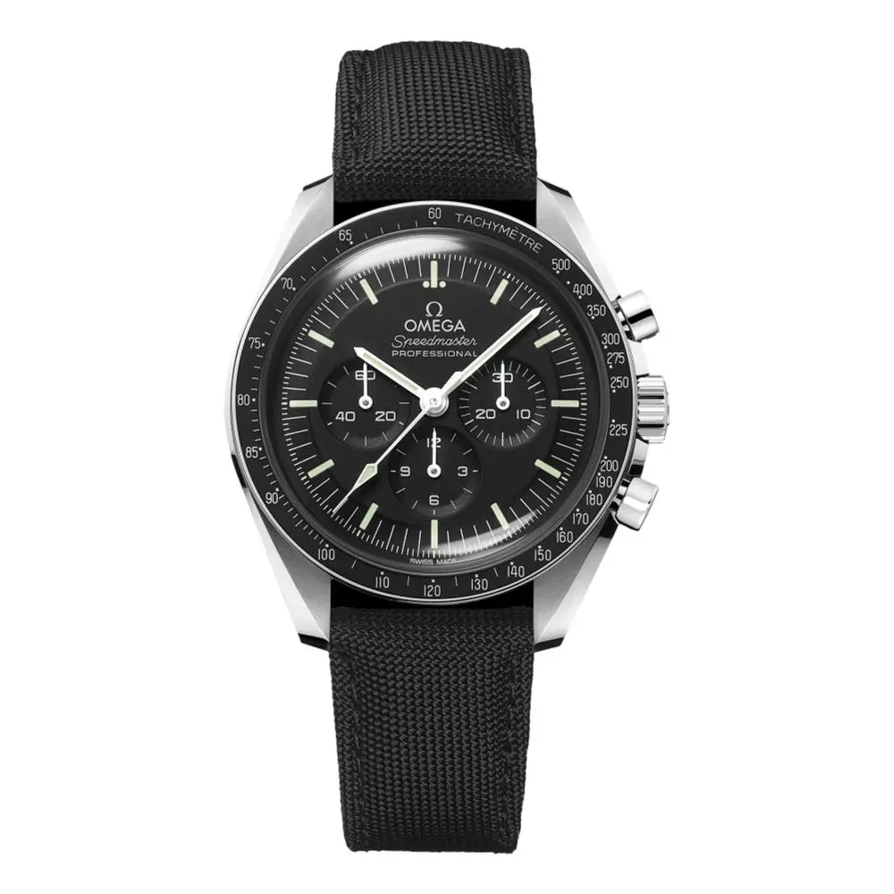 Speedmaster Moonwatch Professional Hesalite 42Mm - Black On Fabric Strap 1