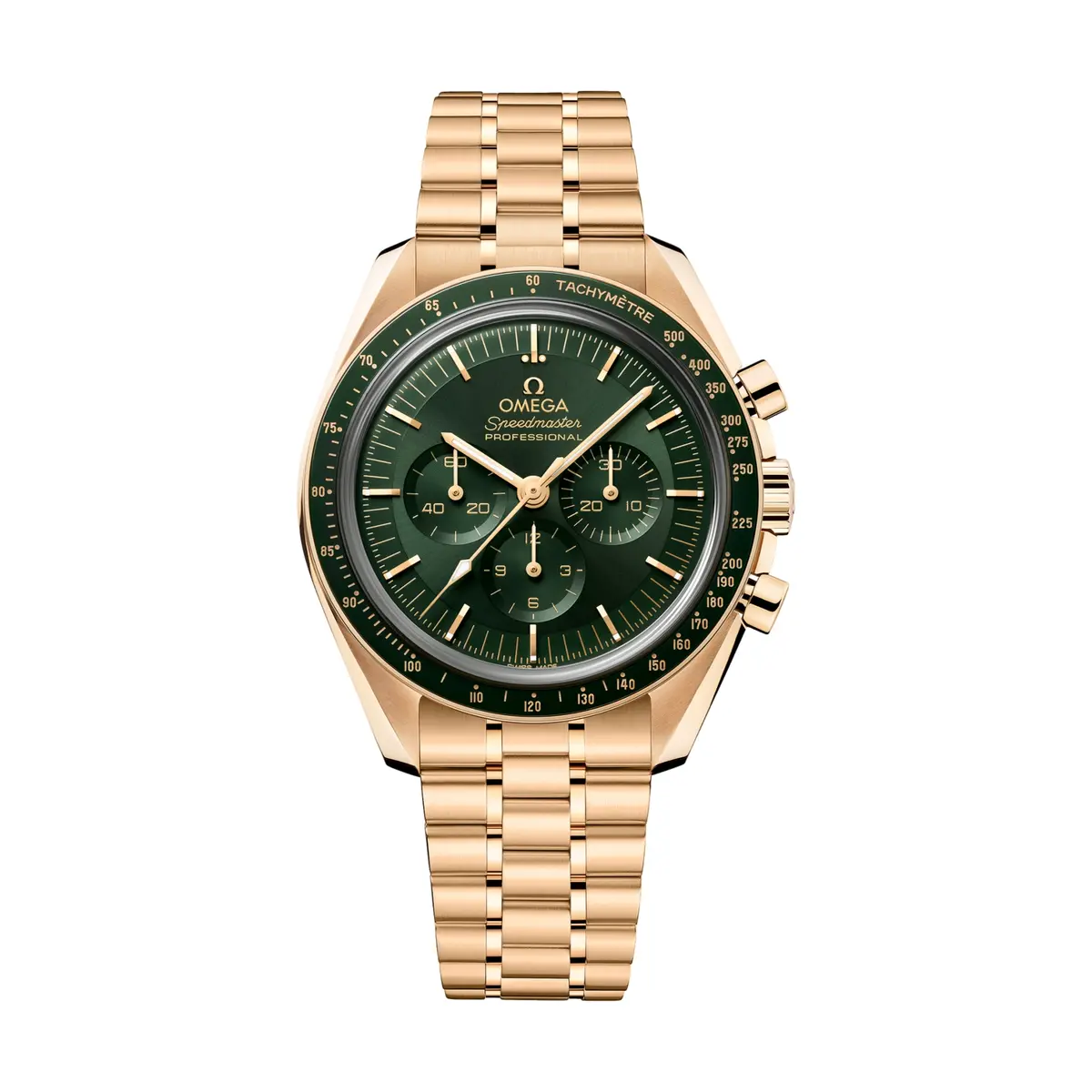 Speedmaster Moonwatch Professional Moonshine Gold 42Mm - Green On Bracelet 1