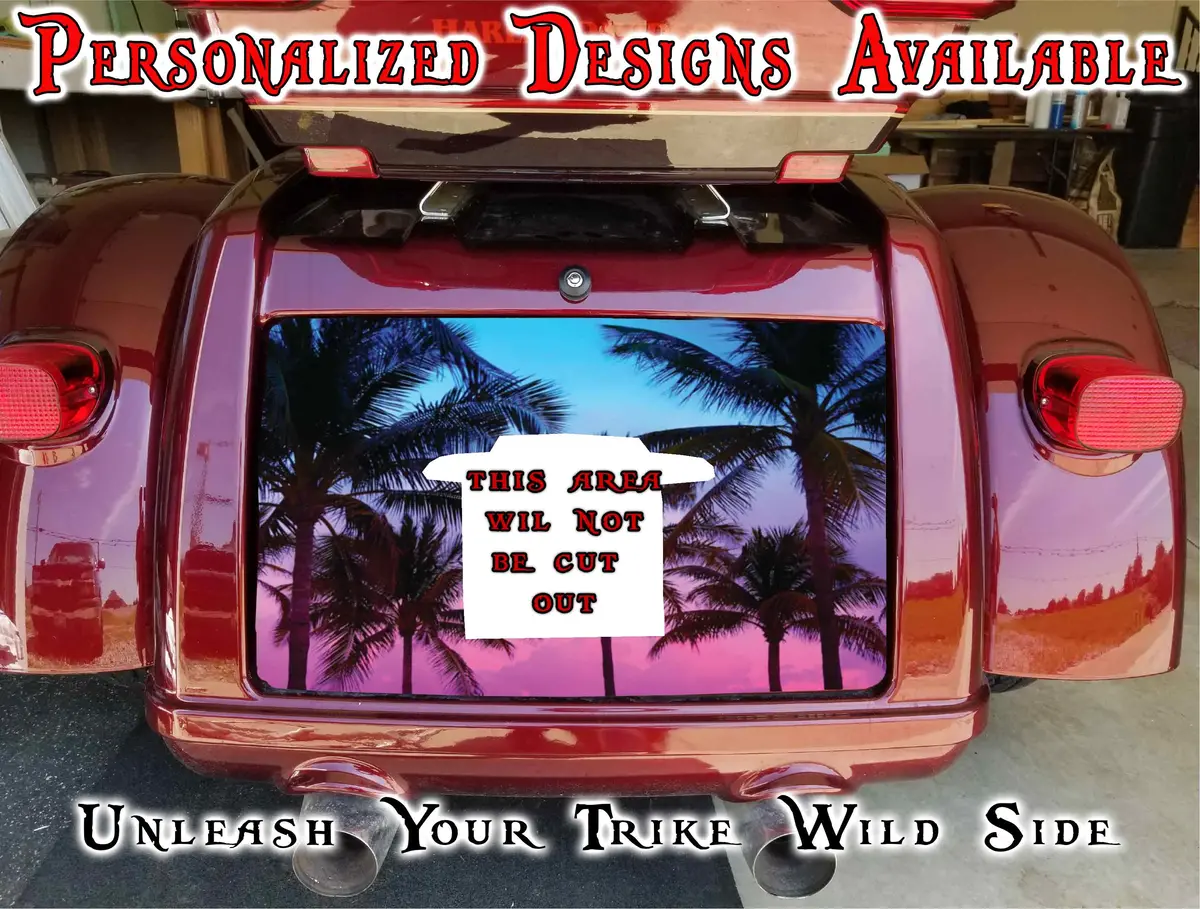 Island Palms Harley Davidson Tri Glide Trunk Decal 1