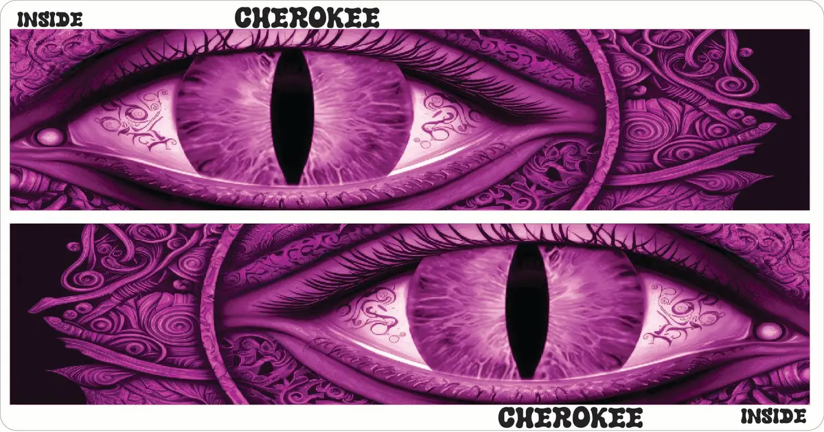 Jeep Cherokee Kl Headlight Decals Pink Cat Eye 1