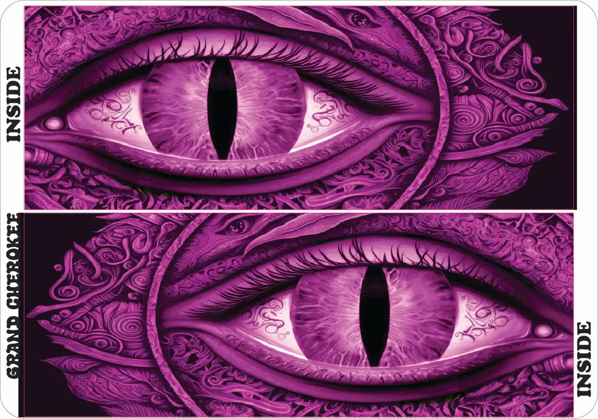 Pink Cat Eye Headlight Decals Designed for Jeep Grand Cherokee