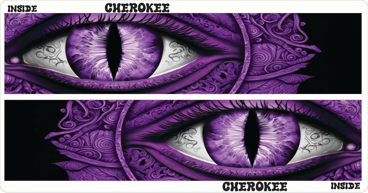 Jeep Cherokee Kl Headlight Decals Purple Cat Eyes 1