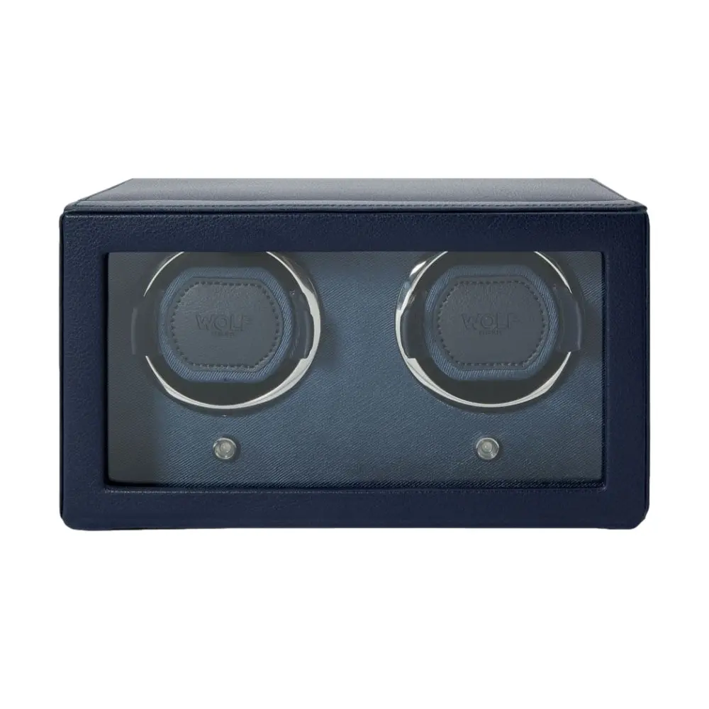 Cub Double Watch Winder With Cover - Navy 1
