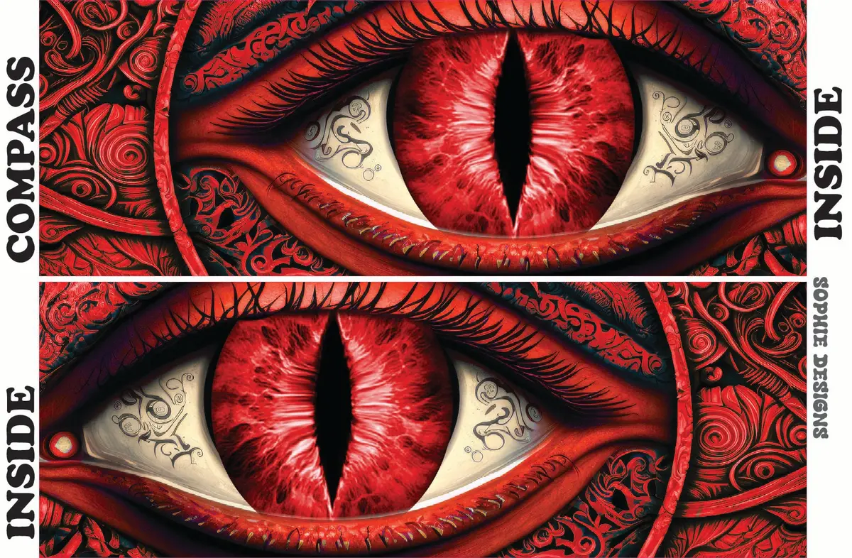 Jeep Compass Headlight Decals Red Eye 1