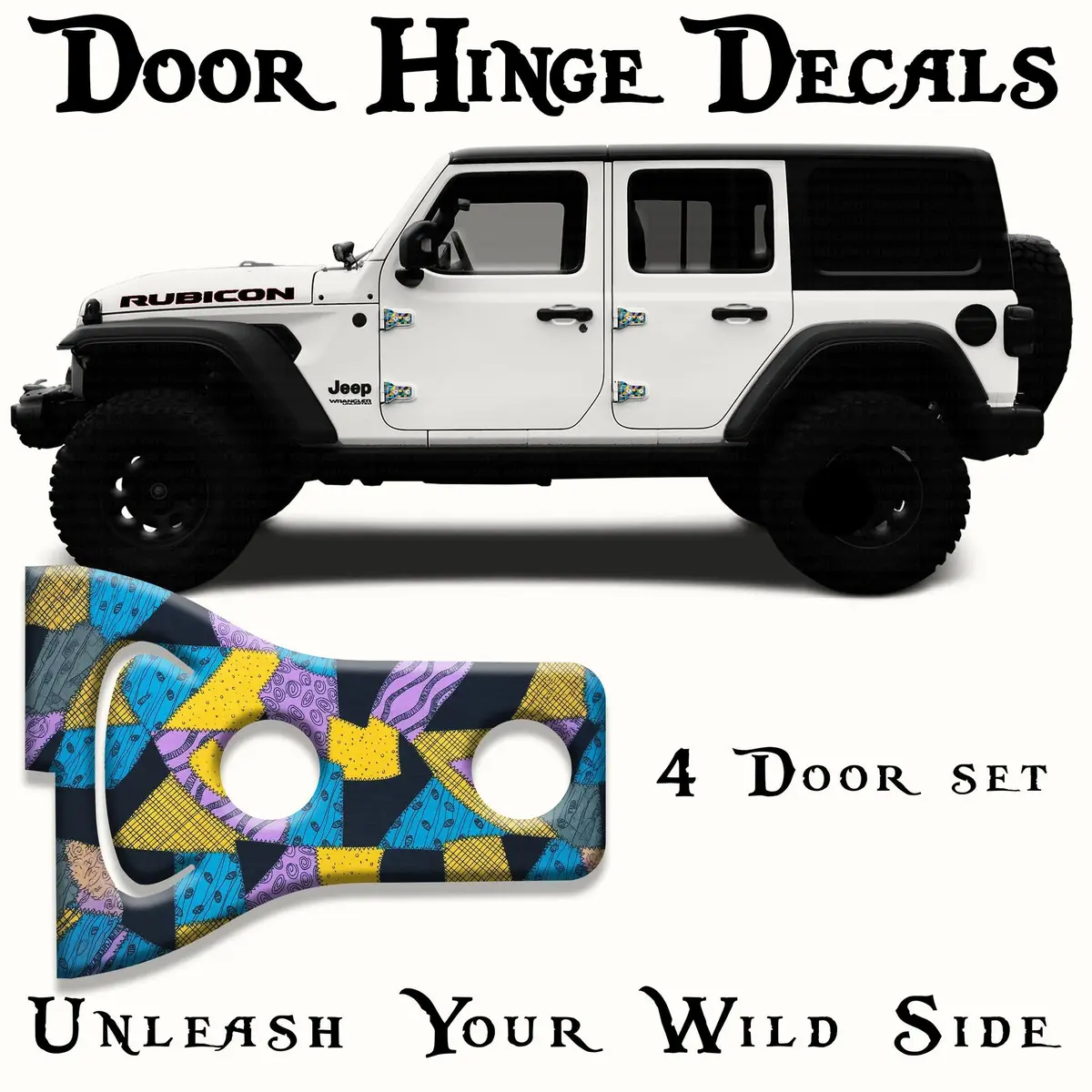 Sally Dress Pattern Print Door Hinge Decals 1