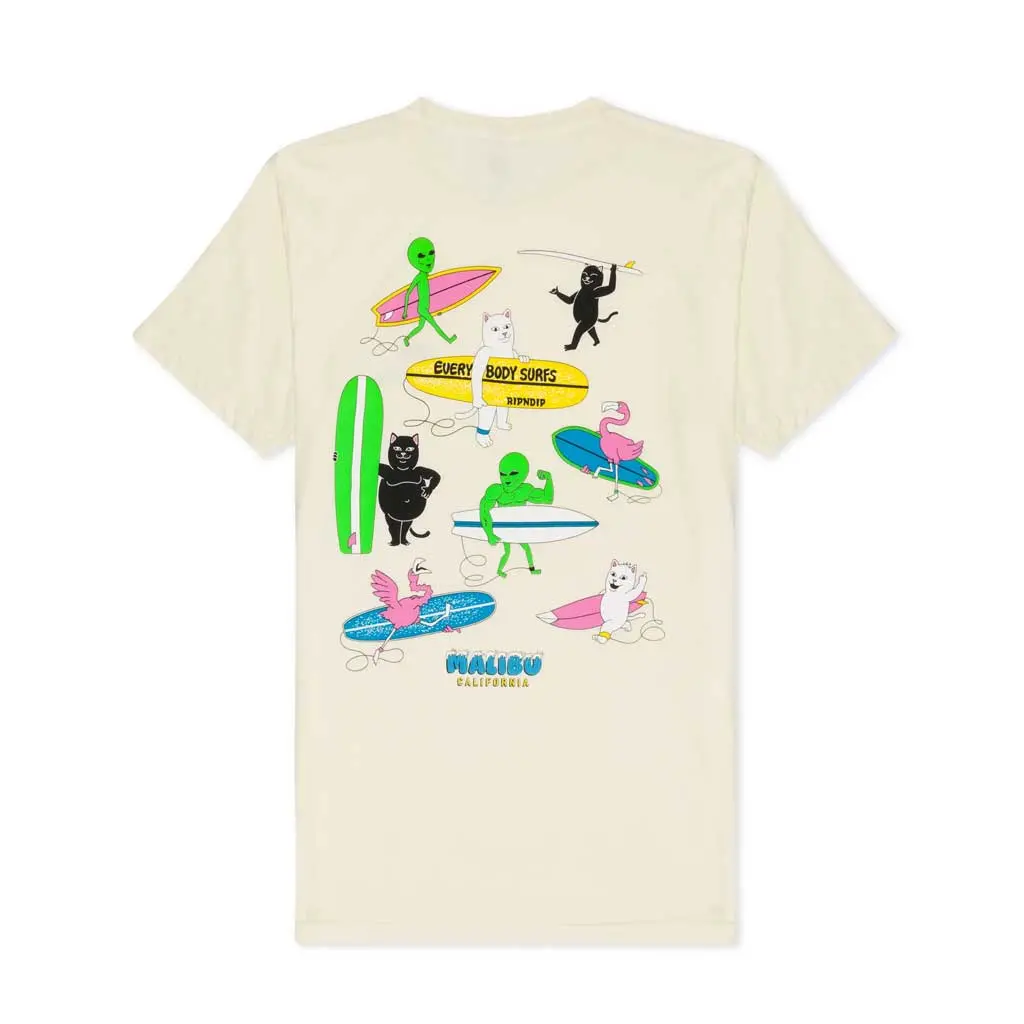 Rip N Dip Everybody Surfs Tee - Natural 1