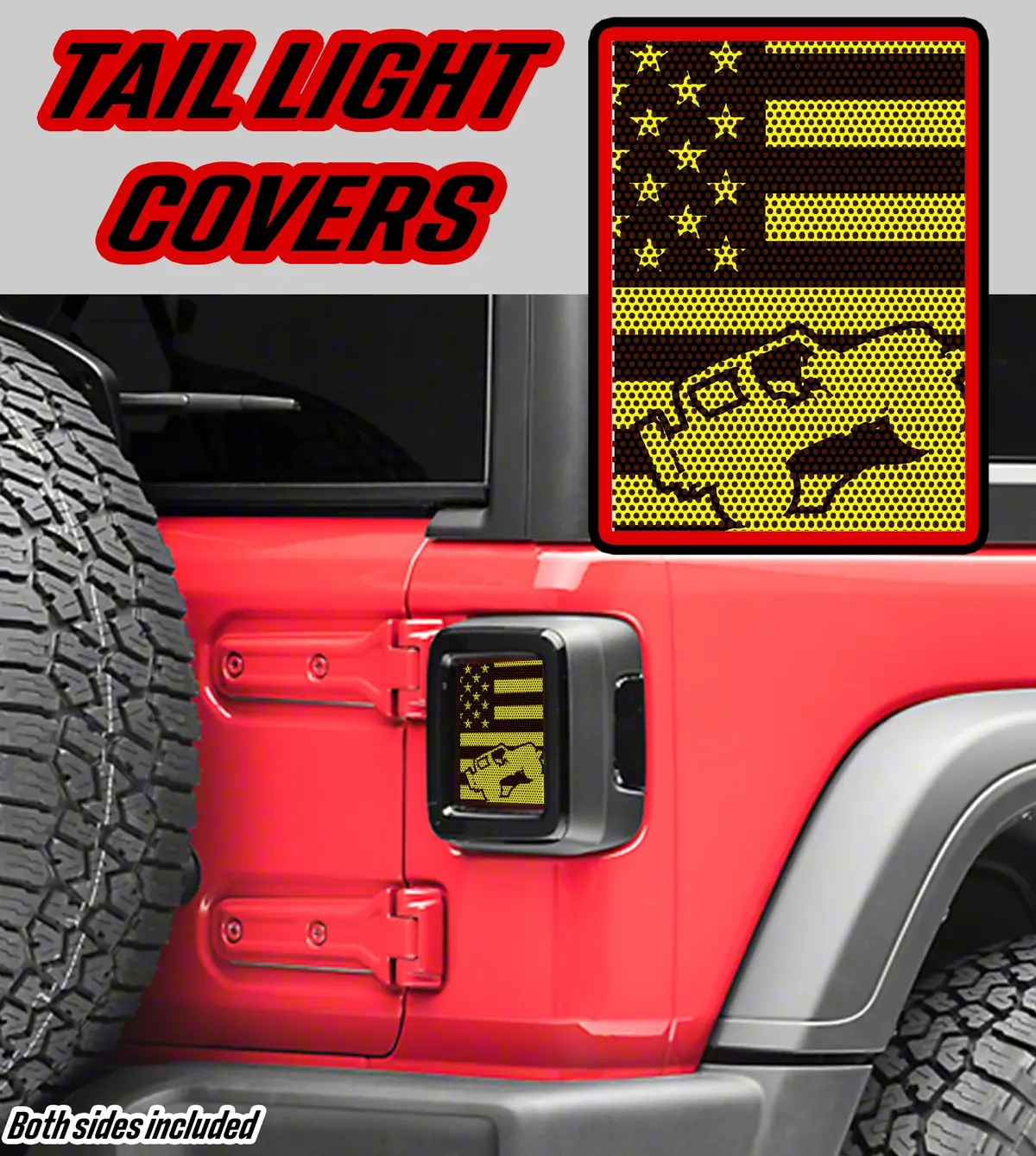 Yellow Rock Crawler Taillight Cover Decal 1