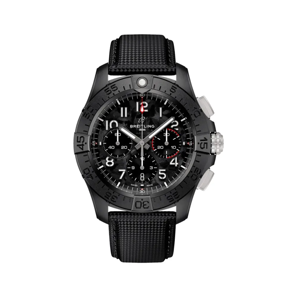 Avenger B01 Chronograph 44Mm - Night Mission Black On Leather Strap 1