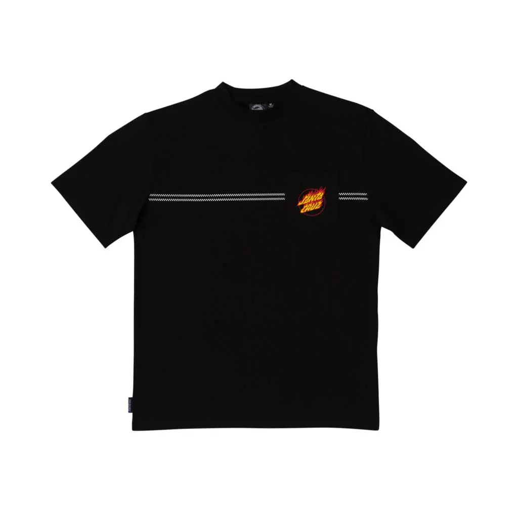 Santa Cruz Check Ringed Flamed Dot Ss Pocket Tee - Black 1