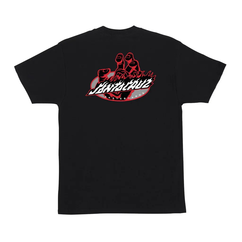 Santa Cruz Screaming Fire Oval S/S Tee - Black 1
