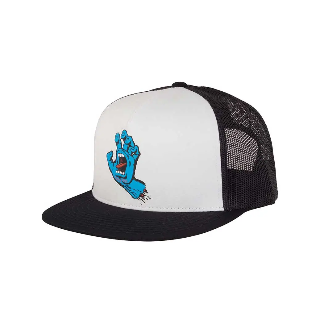 Santa Cruz Screaming Hand Front Mesh Trucker Hat - White/Black 1