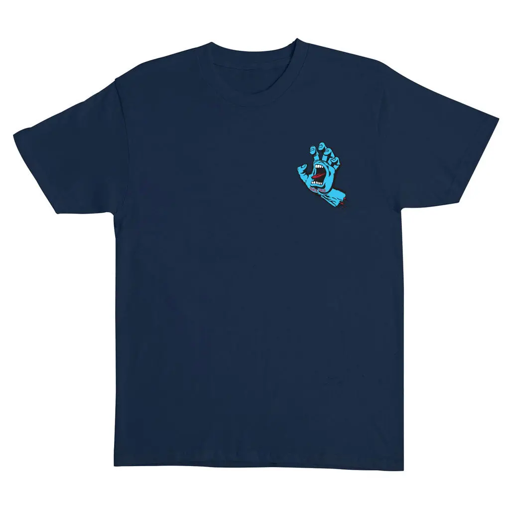 Santa Cruz Screaming Hand Tee - Navy With True Glow 1