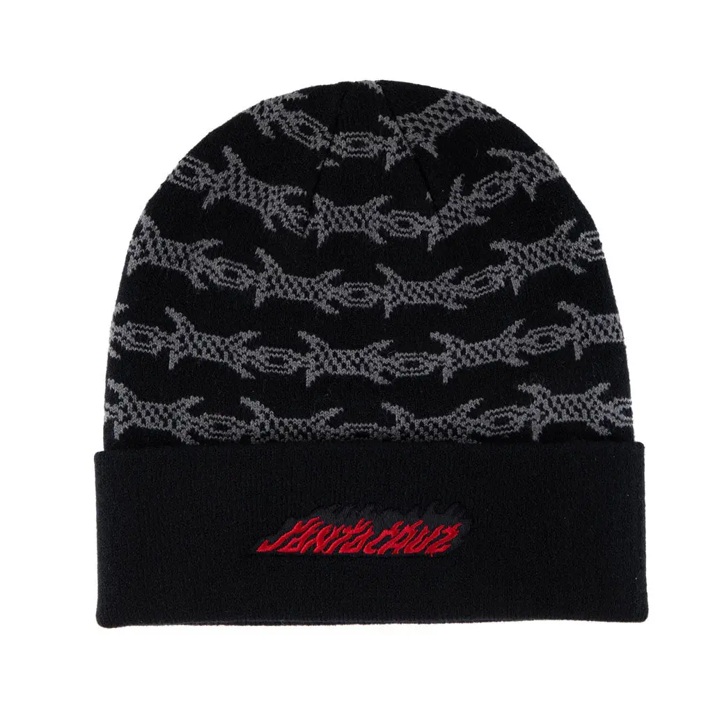 Santa Cruz Wired Flame Dot Beanie - Black 1