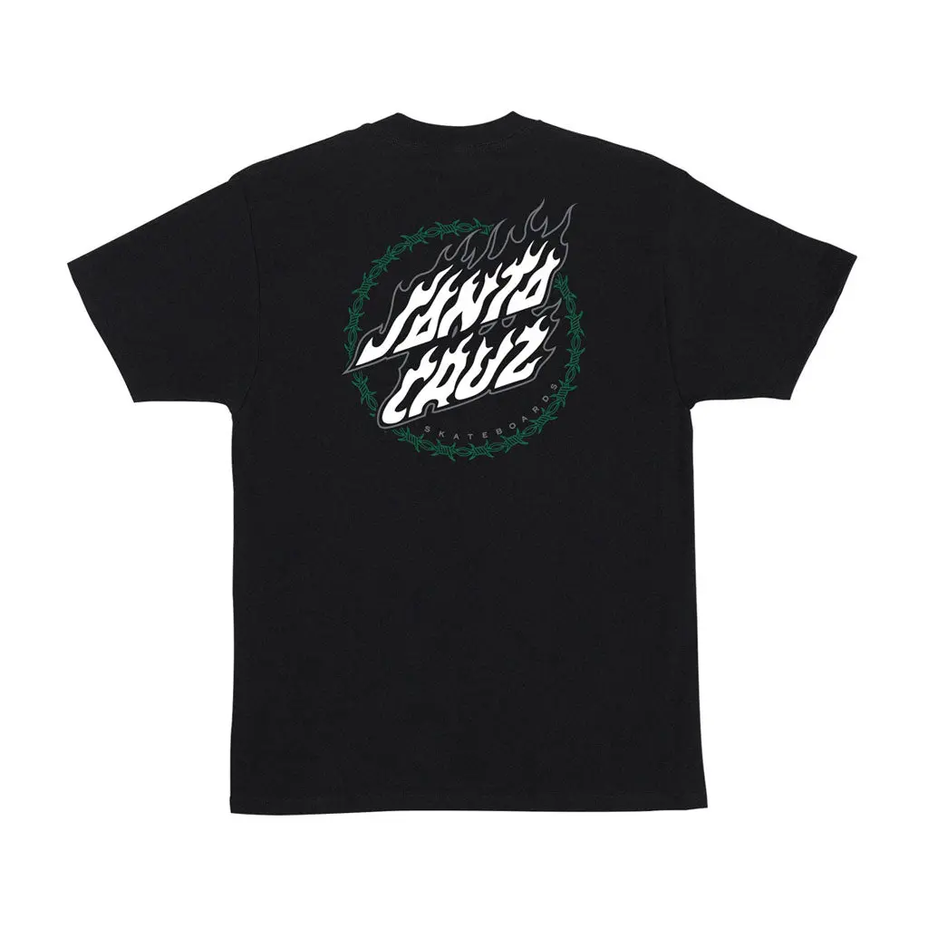 Santa Cruz Wired Flame Dot Crackle S/S Tee - Black 1