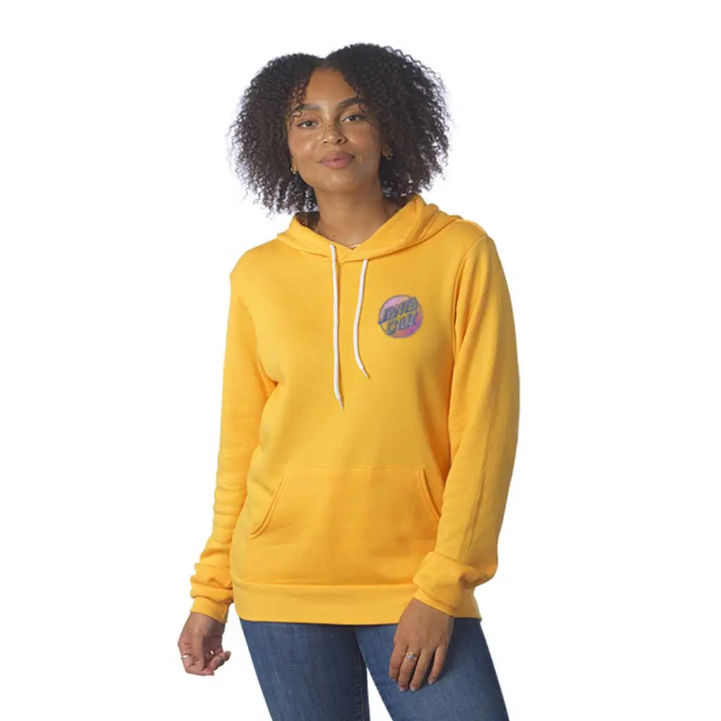 Santa Cruz Women's Contra Dot Pop Hooded Mid Wt Boyfriend Sweatshirt - Gold 1
