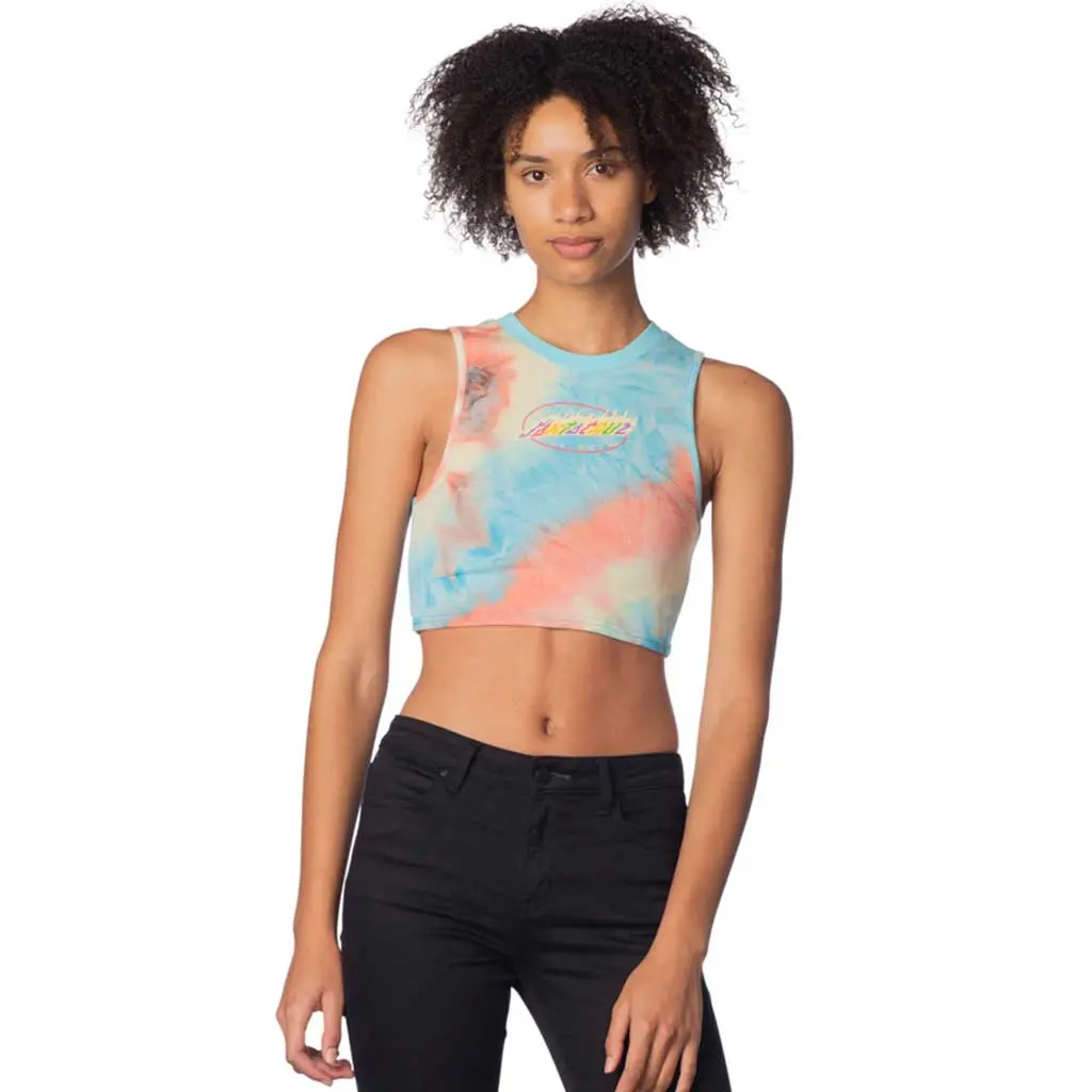 Santa Cruz Women's Oval Flame Dot Fusion Tank Top - Blue Shock 1