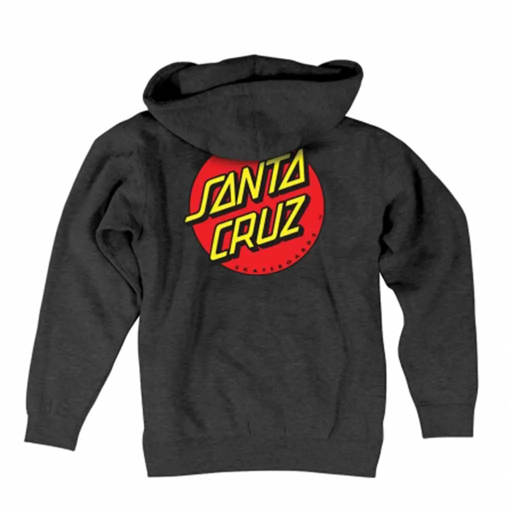 Santa Cruz Youth Classic Dot Pullover Hood - Charcoal Heather 1