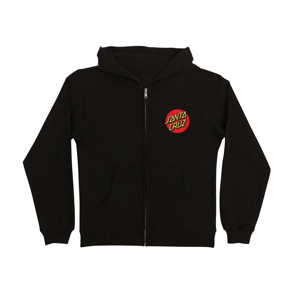 Santa Cruz Youth Classic Dot Zip Hoodie - Black 1