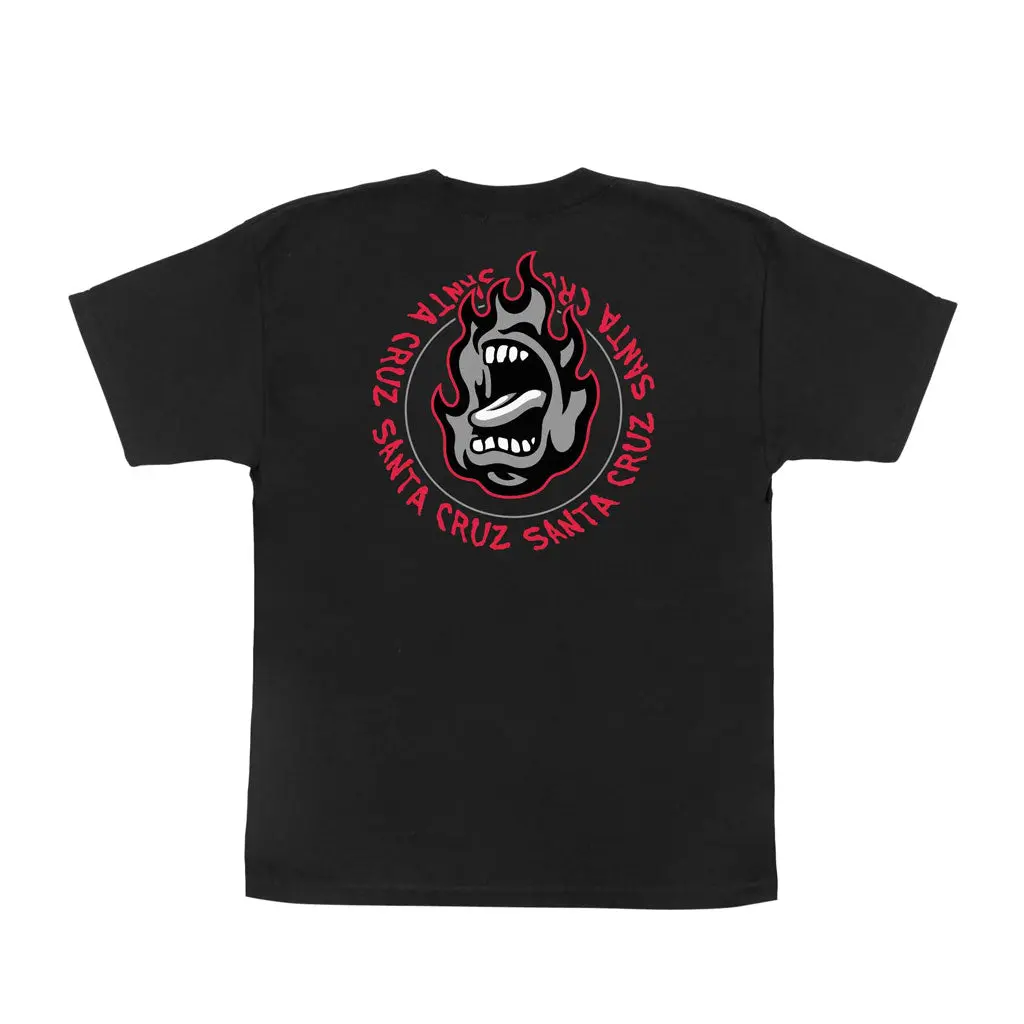 Santa Cruz Youth Ringed Screaming Flame S/S Tee - Black 1
