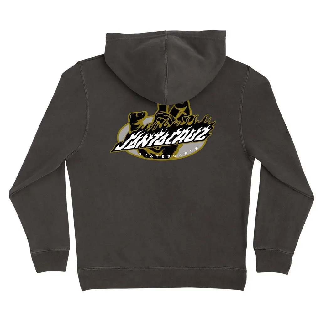 Santa Cruz Youth Screaming Fire Oval P/O Hoodie - Pigment Black 1