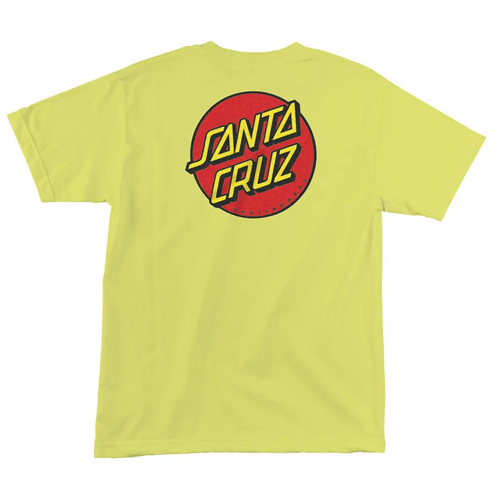 Santa Cruz Classic Dot Chest S/S Tee - Neon Yellow 1