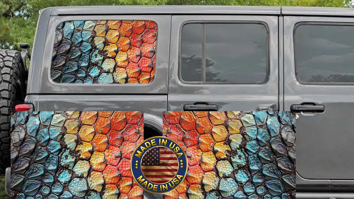 Dragon Scales Rear Quarter Window See Through Graphic 1