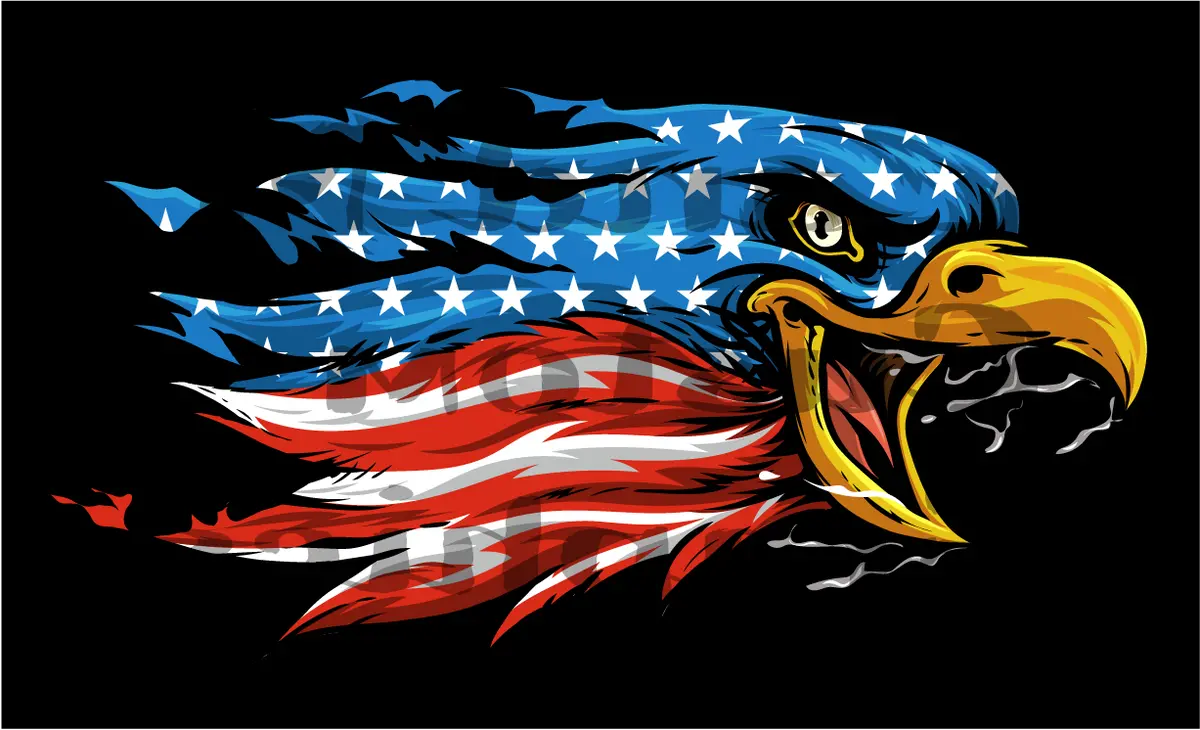 Screaming Eagle Head Flag 1