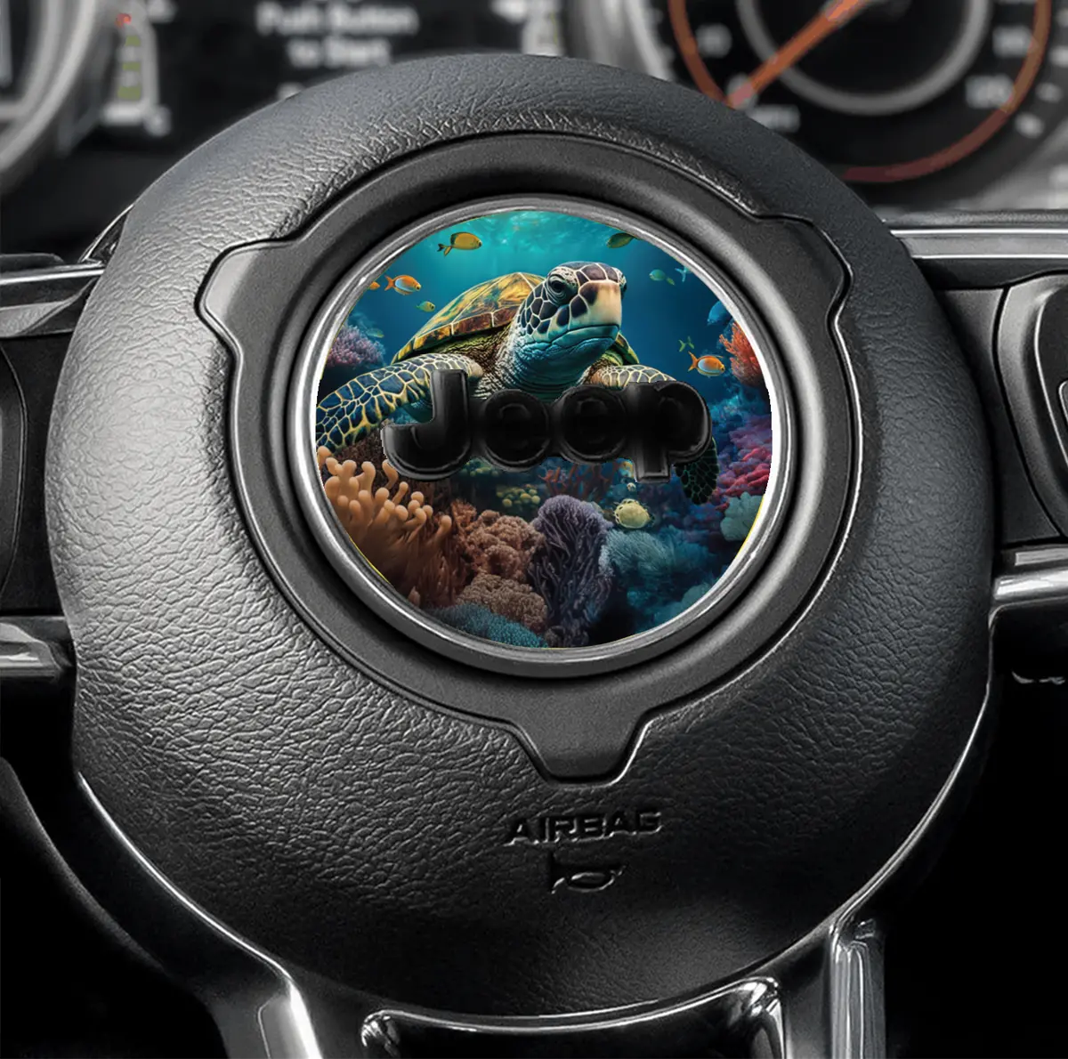 192mm Sea Turtle Vinyl Decal for Car Steering Wheel