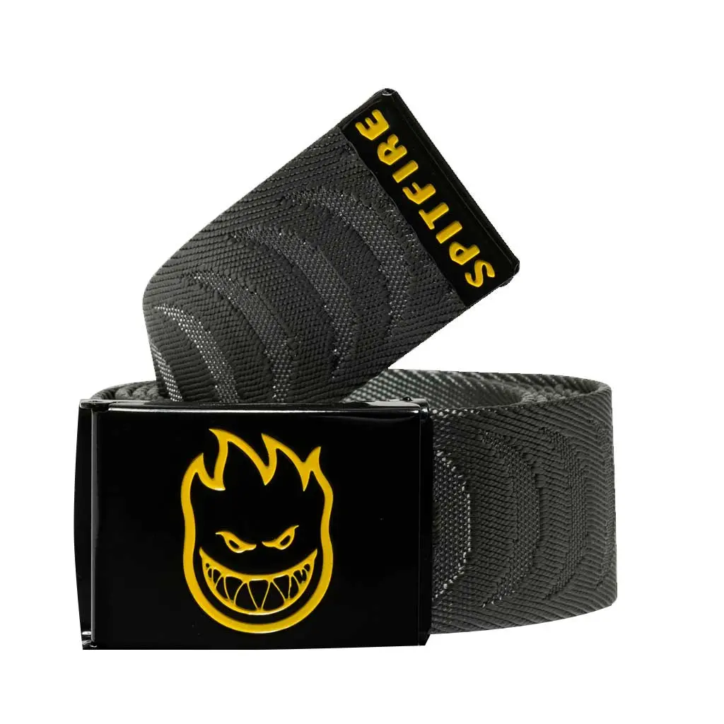 Spitfire Bighead Cresent Jacquard Belt - Charcoal 1
