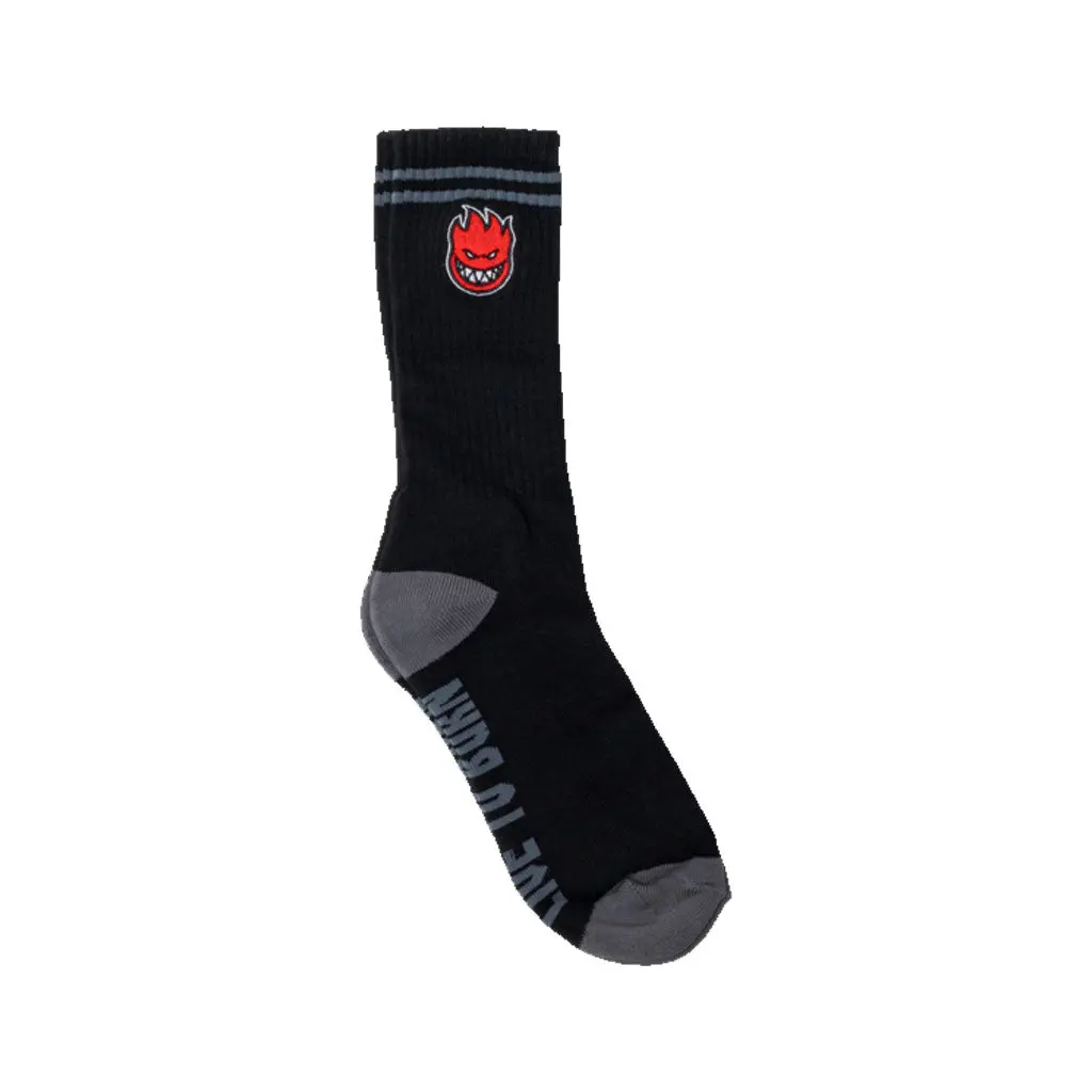 Spitfire Bighead Fill Emb Sock - Black/Carcoal/Red 1