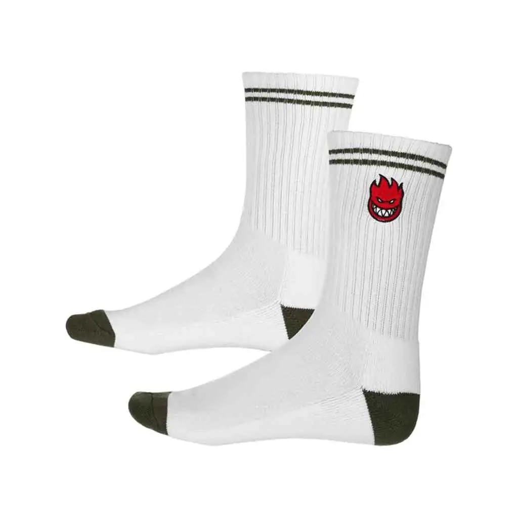 Spitfire Bighead Fill Emb Sock - White 1