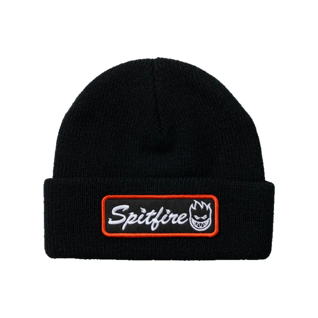 Spitfire Courier Patch Cuff Beanie - Black 1