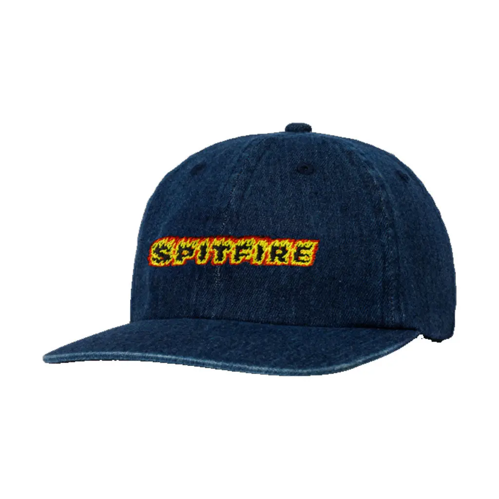 Spitfire Flames Script Strapback - Denim 1