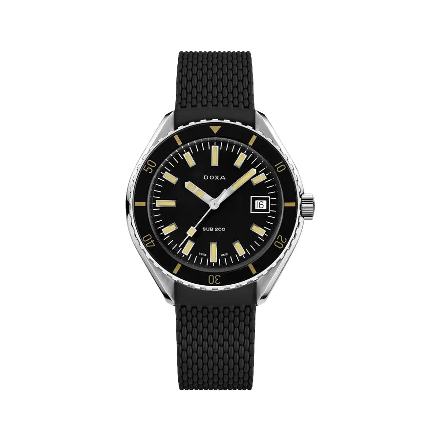 Sub 200 Sharkhunter Sapphire Inlay Bezel 42Mm - Black On Rubber Strap 1