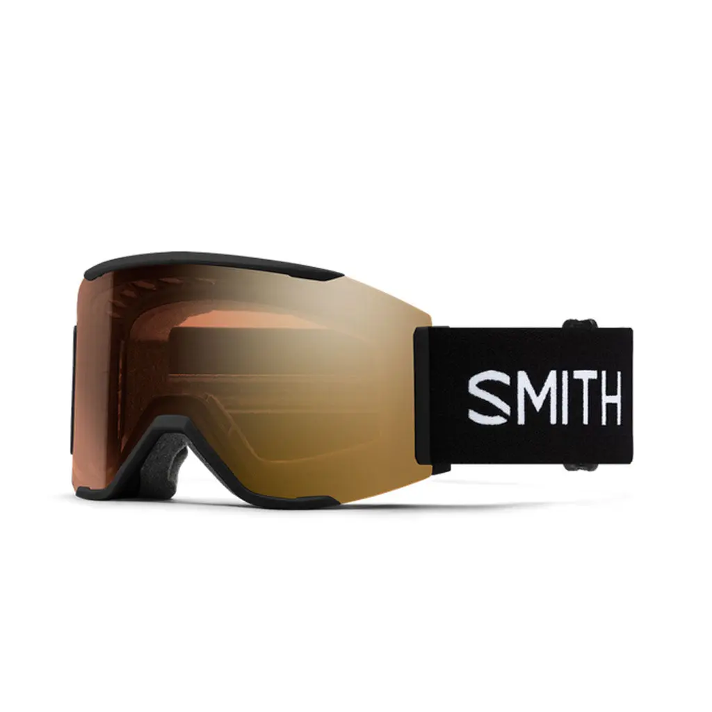 Smith 25/26 Squad Mag Low Bridge Fit Goggles - Black + Chromapop Pro Photochromic Gold Mirror 1