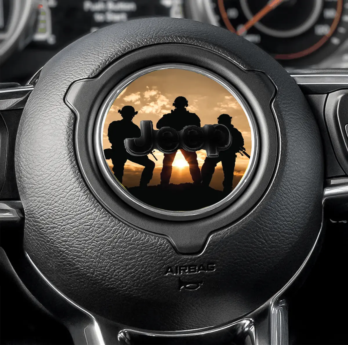Steering Wheel Decal Featuring Patriotic Soldier Design – Model 191