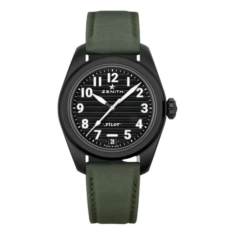 Pilot Central Second And Date Ceramic 40Mm - Black On Two Codura-Effect Rubber Straps 1