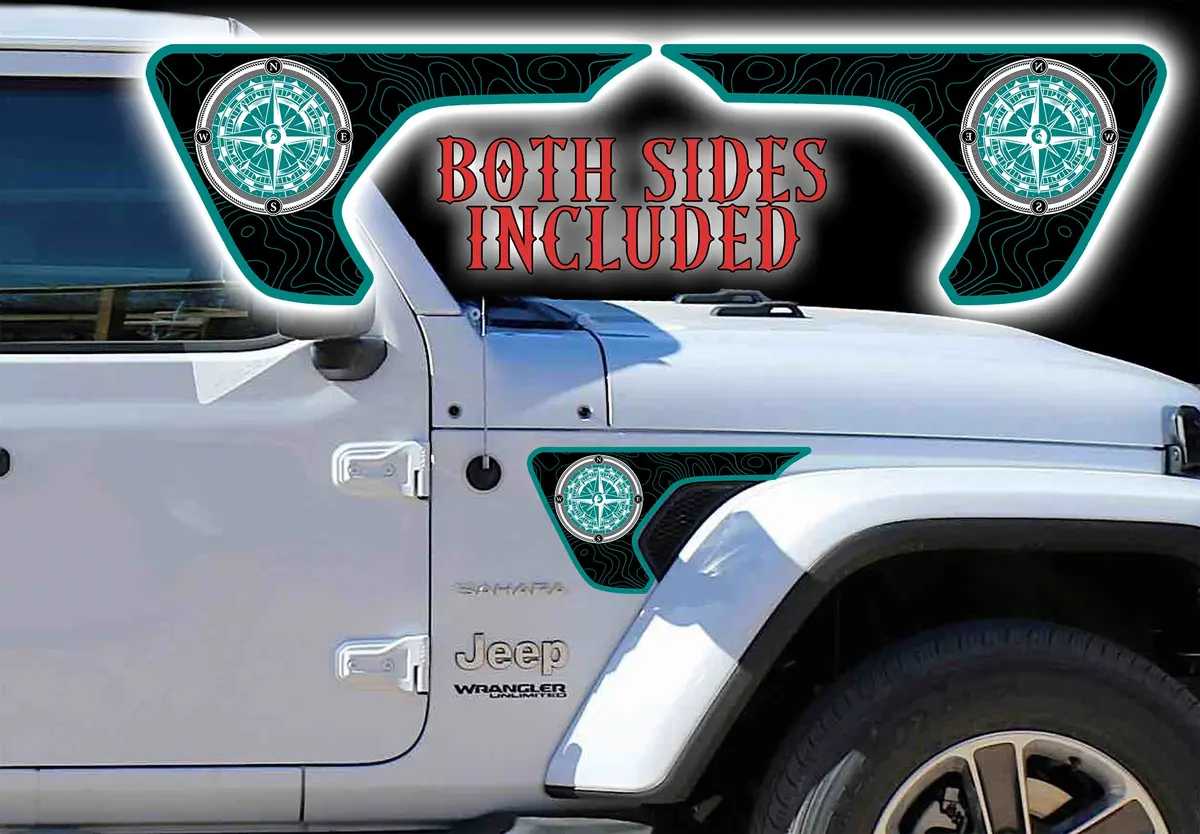 Teal Compass Fender Vent For The Jl Or Jt 2018 Or Newer 1