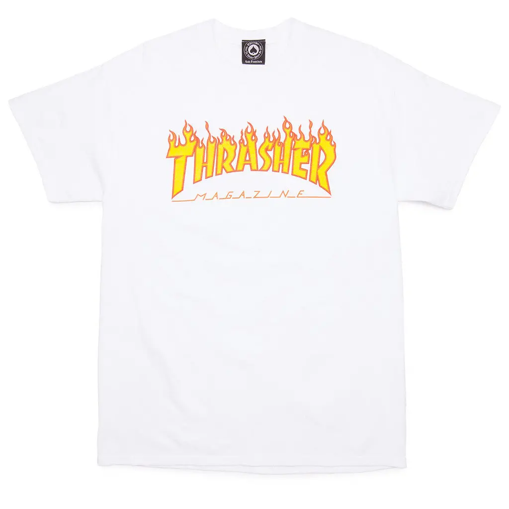 Thrasher Skate Flame Tee - White 1
