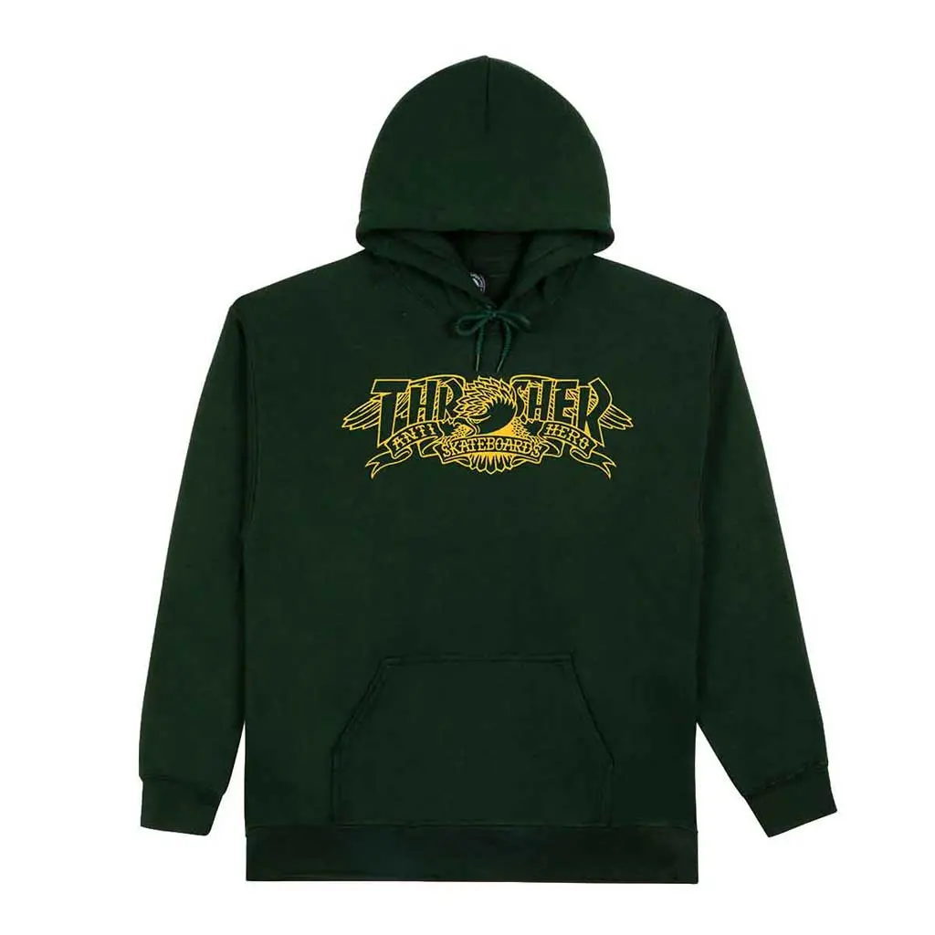 Thrasher X Anti Hero Mag Banner Hoodie - Forest Green 1