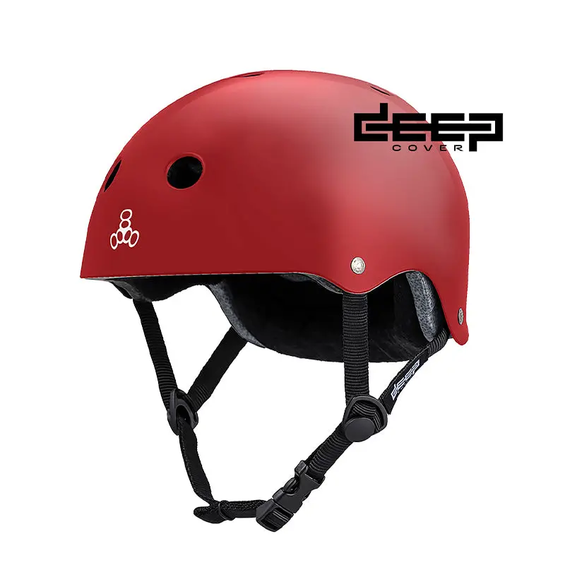 Triple 8 Deep Cover Helmet Scarlet Red Glossy 1