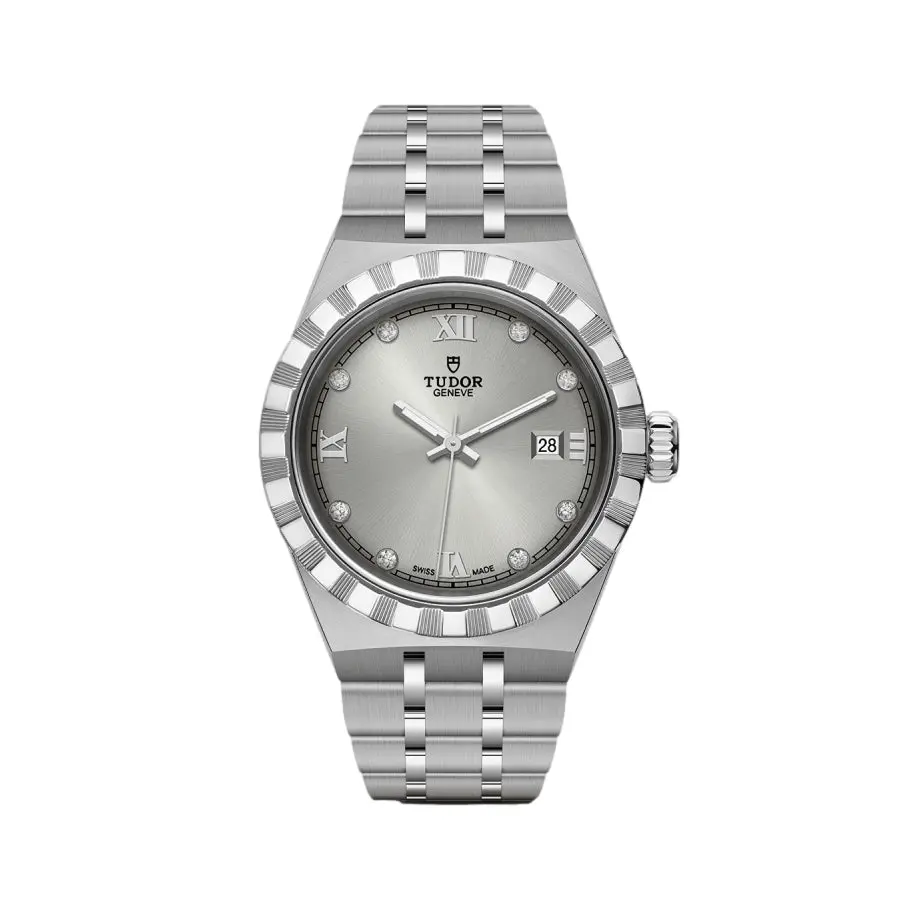 Tudor Royal 28Mm - Silver, Diamond-Set On Bracelet 1