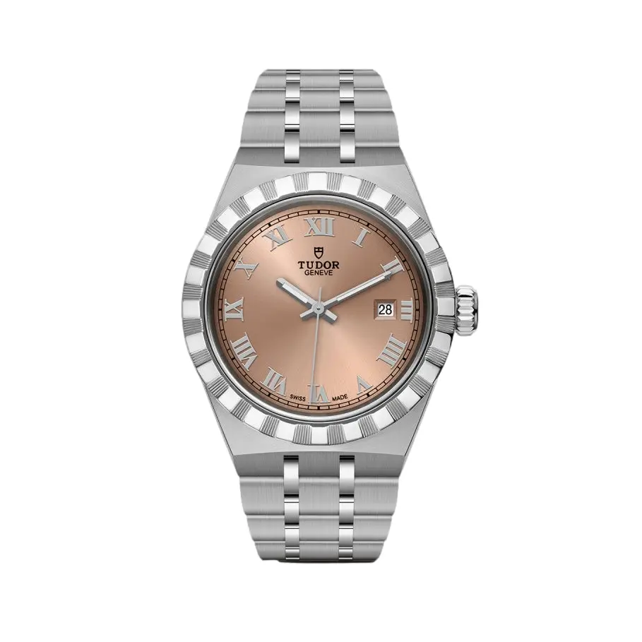 Tudor Royal 28Mm - Salmon On Bracelet 1