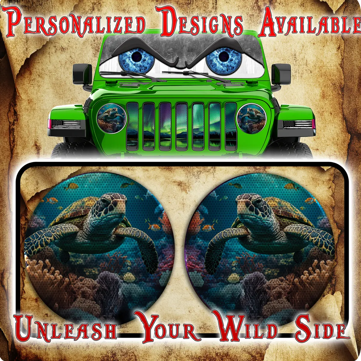 Sea Turtle Eyes For The Headlight Decals 1