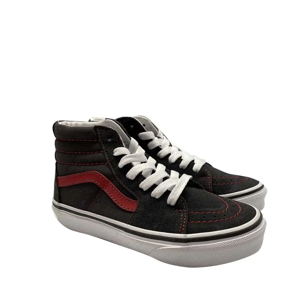 Vans Kid's Sk8-Hi - Asphalt/Red 1