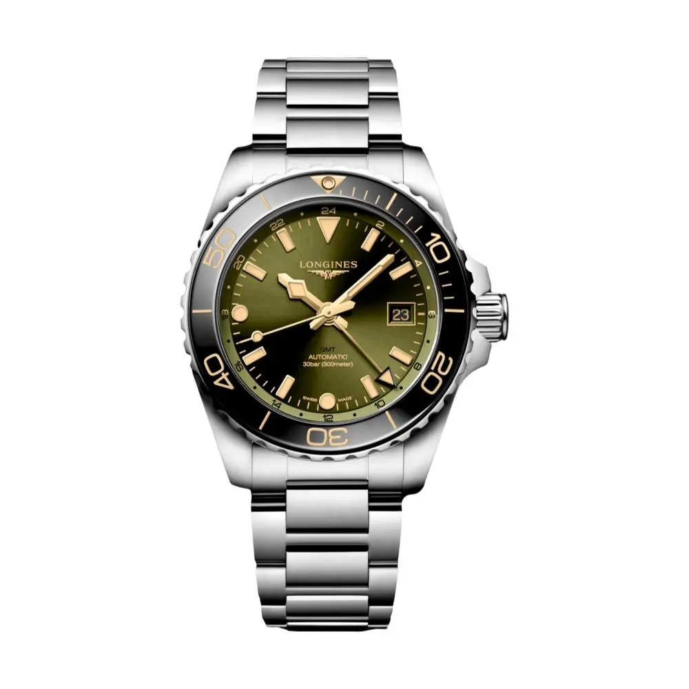 Hydroconquest Gmt 41Mm - Green On Bracelet 1