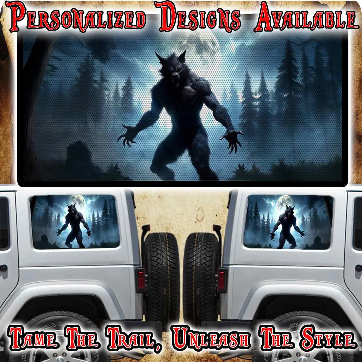 Werewolf Rear Window See Through Graphic. 1