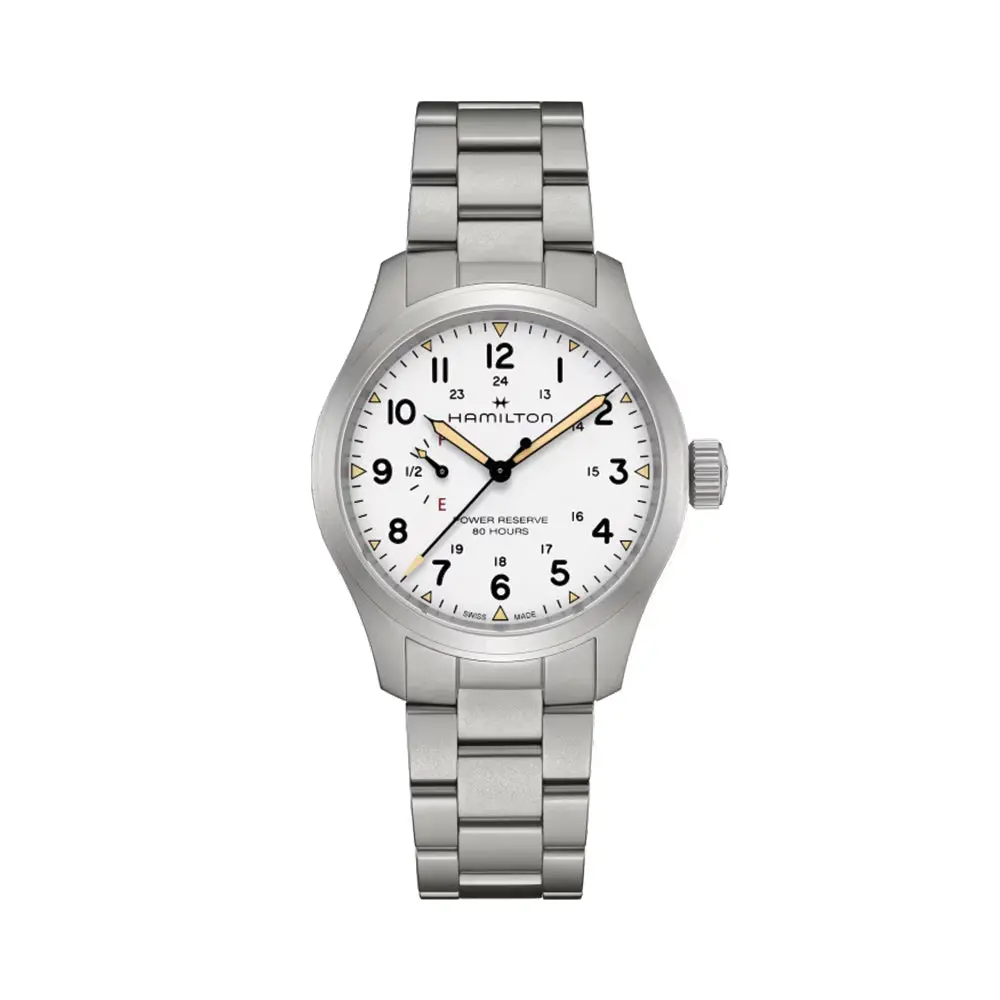 Khaki Field Mechanical Power Reserve 40Mm - White On Bracelet 1